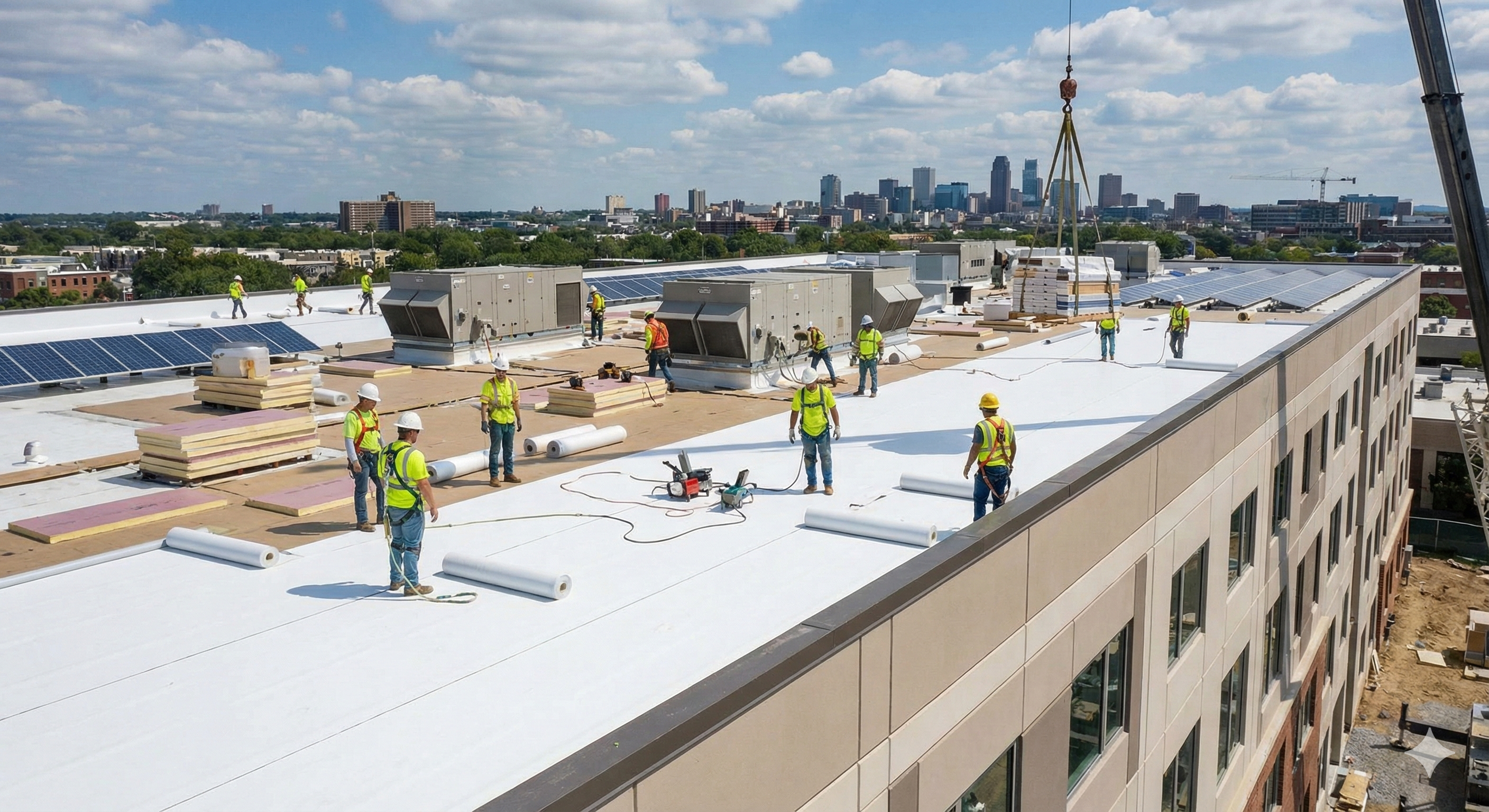 skilled commercial roof installation by Rovex Roofing Services